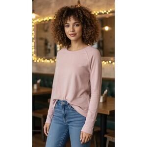 EVEREVE NWT Women’s Symone Snap Cuff Top in Adobe Rose-Size Large